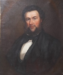 William Roos (Welsh, 1808-1878), oil on canvas, Portrait of Tallairn, inscribed verso Wm. Roos, 1851, London, 76 x 63cm, unframed. Condition - fair